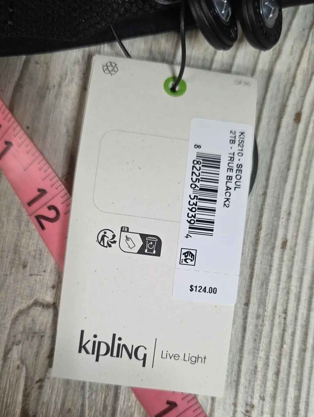 Kipling Seoul Laptop Backpack in True Black Monkey Keychain NWT